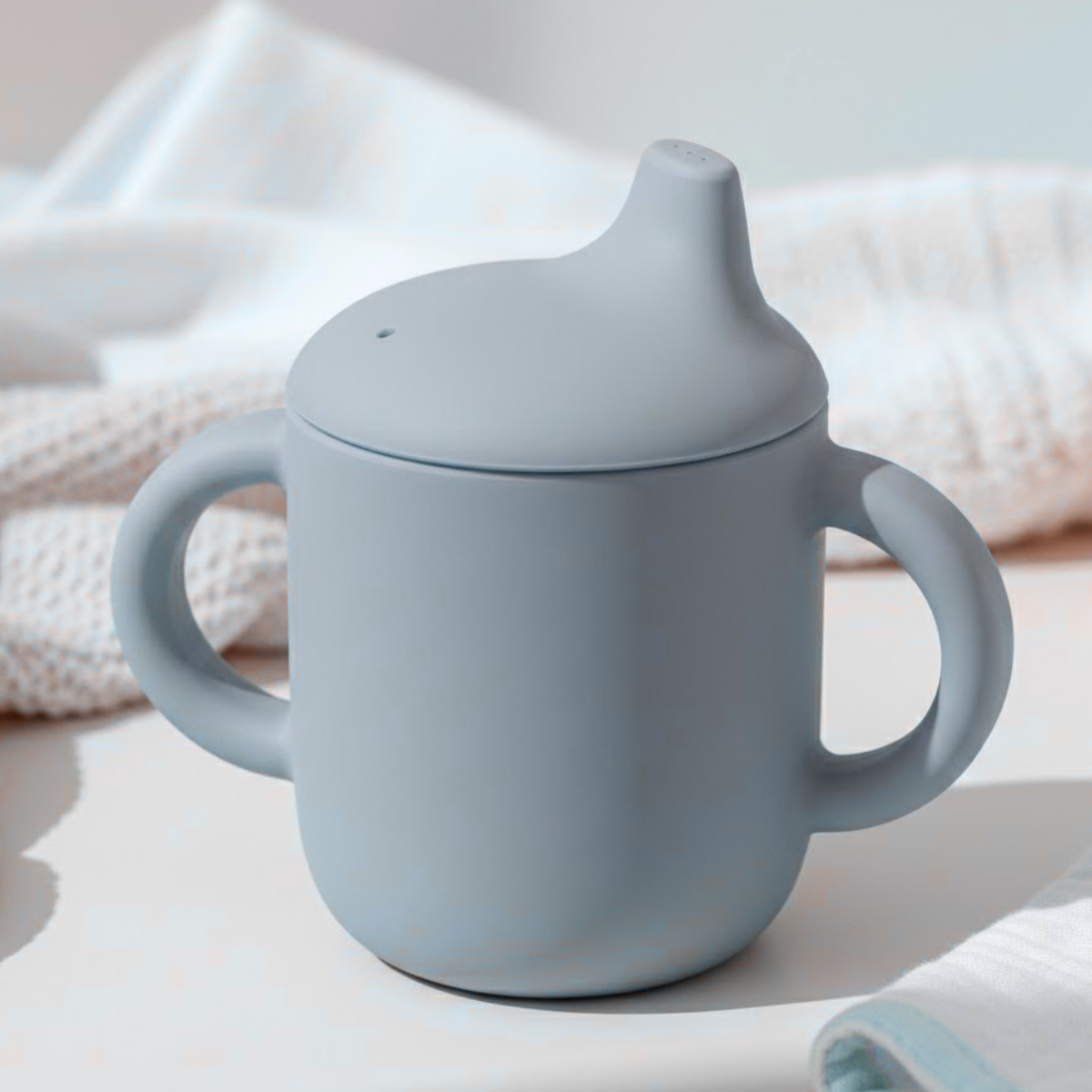 Copo c/alça Infantil em Silicone Azul