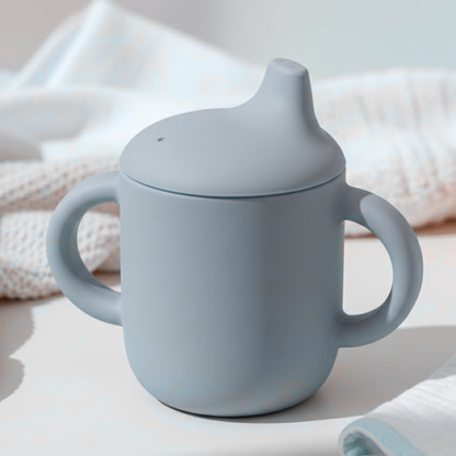 Copo c/alça Infantil em Silicone Azul