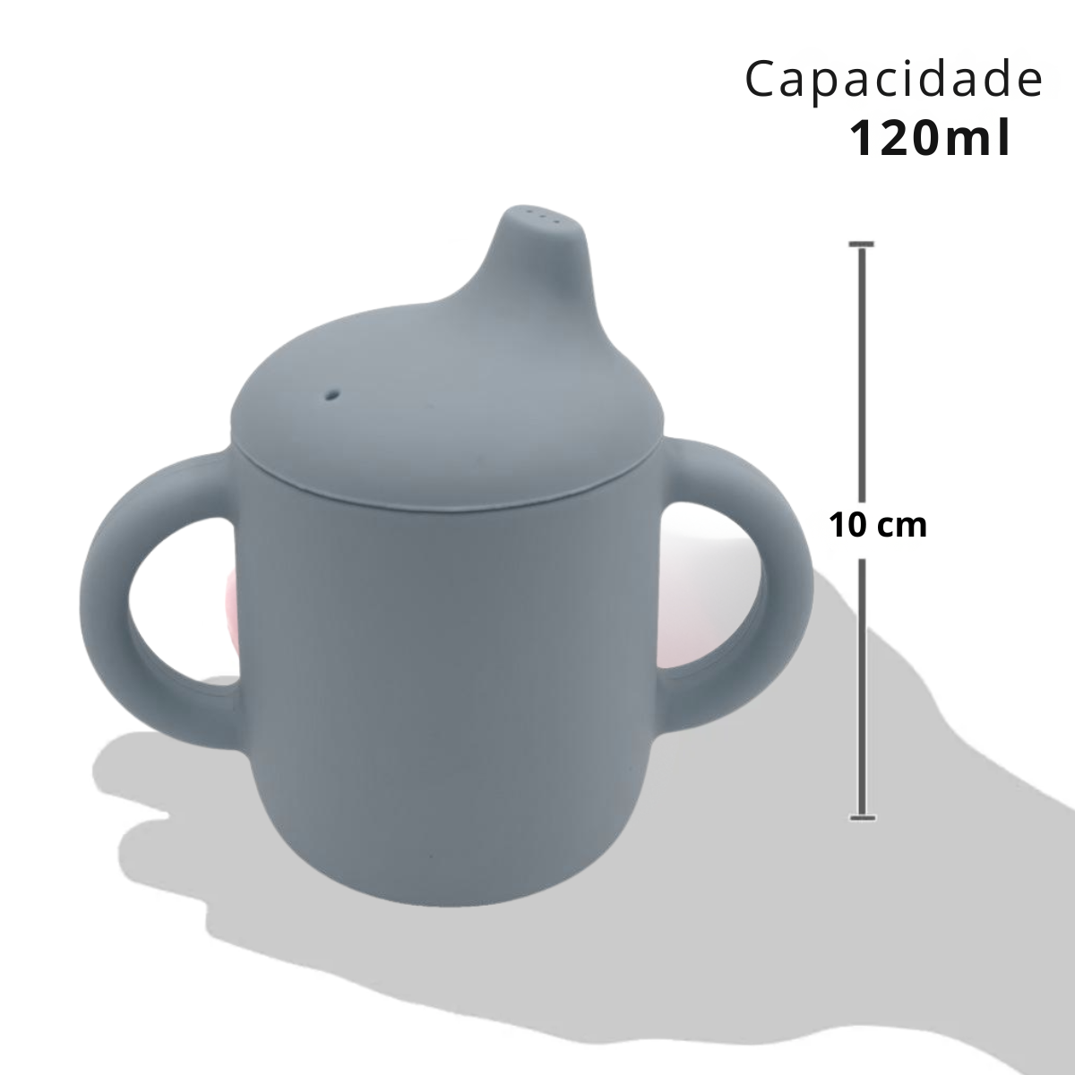 Copo c/alça Infantil em Silicone Azul