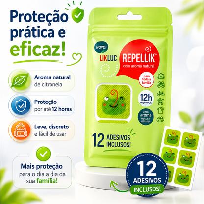 Adesivos de Citronela Repelente Mosquitos Cartela 12 unidades - Repellik