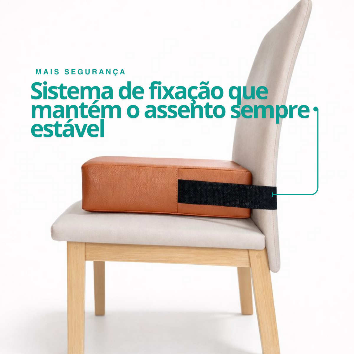 Assento de Alimentação e Elevação Quadrado Infantil - Caramelo