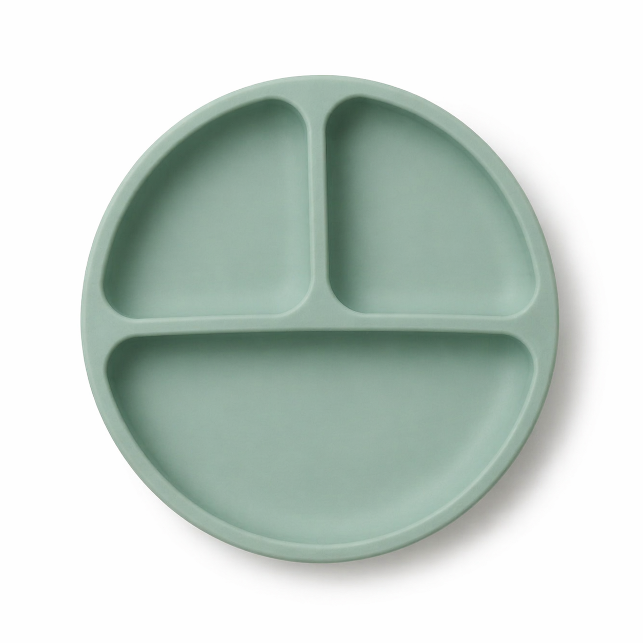 Prato Infantil em Silicone com Ventosa e Divisória Verde